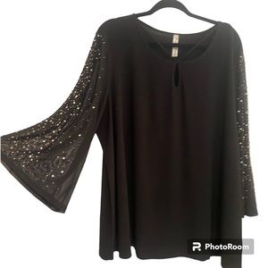 Silky Black Plus Size Top Size 3X. Brand new. Never Worn.